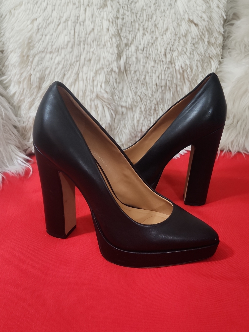 Jessica Simpson Black Platform Block Heel Pumps